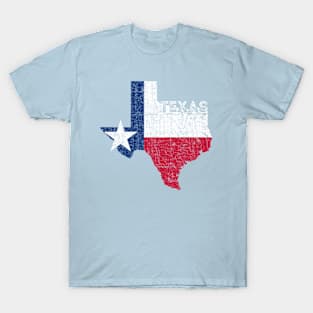 Texas Map Shape and Flag T-Shirt